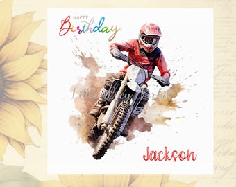 Biglietto di auguri di compleanno motocross per lui e lei, per