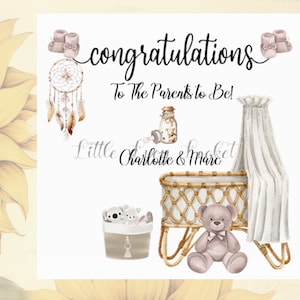 PARENTS To Be Card-PERSONALISED-Congratulations Card for Parents-New Baby-Parents to Be-Expectant Parents-Mum and Dad to Be-Pregnancy Card