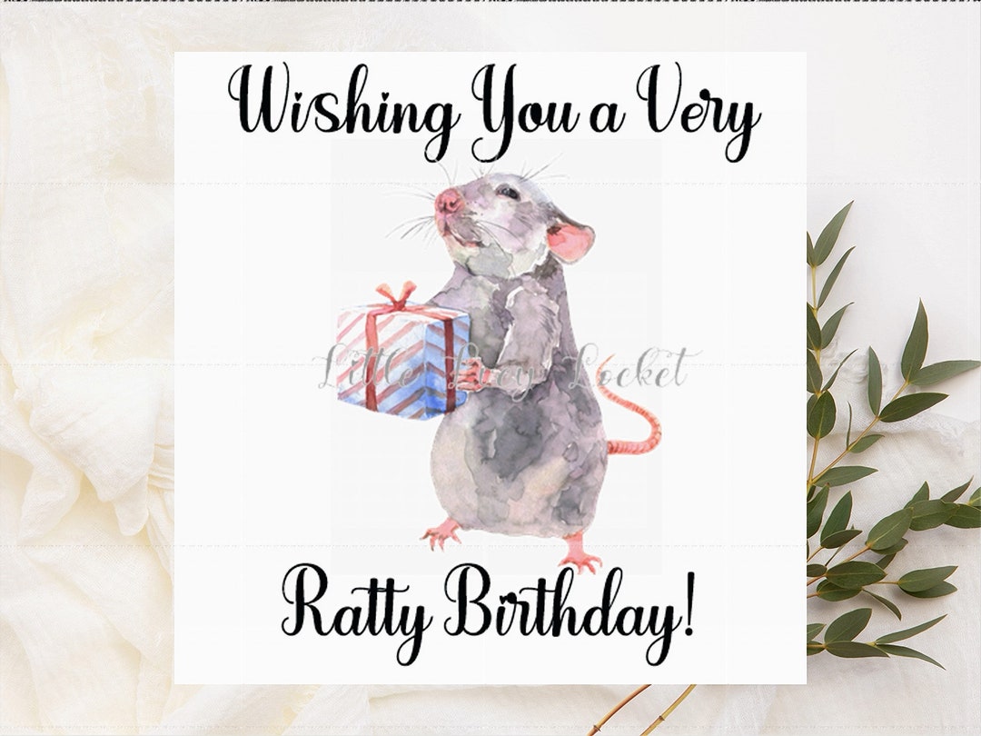 Rats Rats We Are The Rats Birthday Rat Birthday Card-rat With GIFT Birthday Card-wishing You a Very Ratty