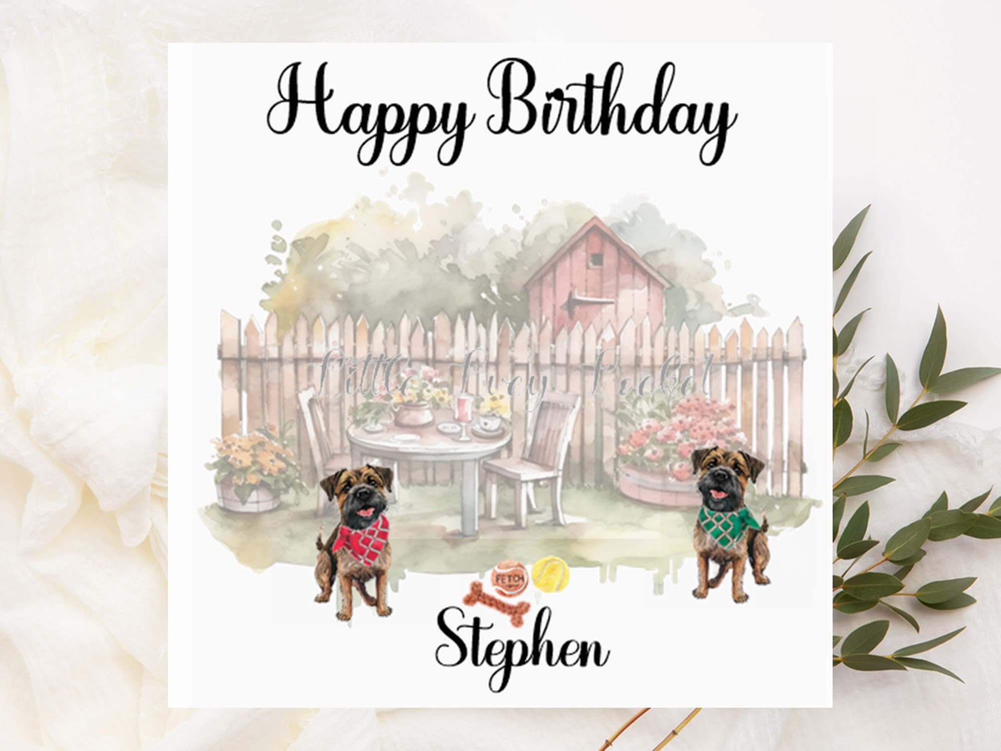 Biglietto di auguri di compleanno personalizzato con Border