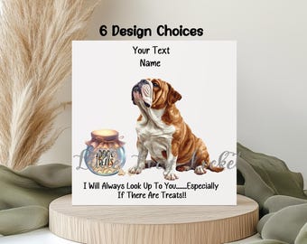 British Bulldog Card: 6 Design Options, Personalised, Editable Greeting, Dog Lover, Pet Parent, Fun