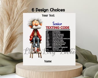 Tarjeta divertida para personas mayores: personalizada, 6 diseños a elegir, ingeniosa, código de texto para hombre mayor, abuelo, tío, padre, marido.