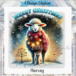 4 Design Choices-SHEEP Christmas Card-PERSONALISED-Festive Sheep-Ewe Xmas Card-Lamb Xmas Card-Sheep in Jumper-Snowy Sheep Xmas Card-Animal