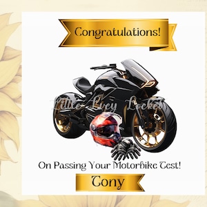 Carte test moto personnalisée - Félicitations pour votre réussite - Carte test moto - Carte de félicitations - Bravo pour le motard - Vélo/casque