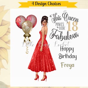 4 Designauswahl-18.Geburtstagskarte-GLAM GIRLS-Weiblicher Geburtstag-PERSONALISIERT-Achtzehnte-Tochter 18.Party Mädchen-Geburtstagskarte
