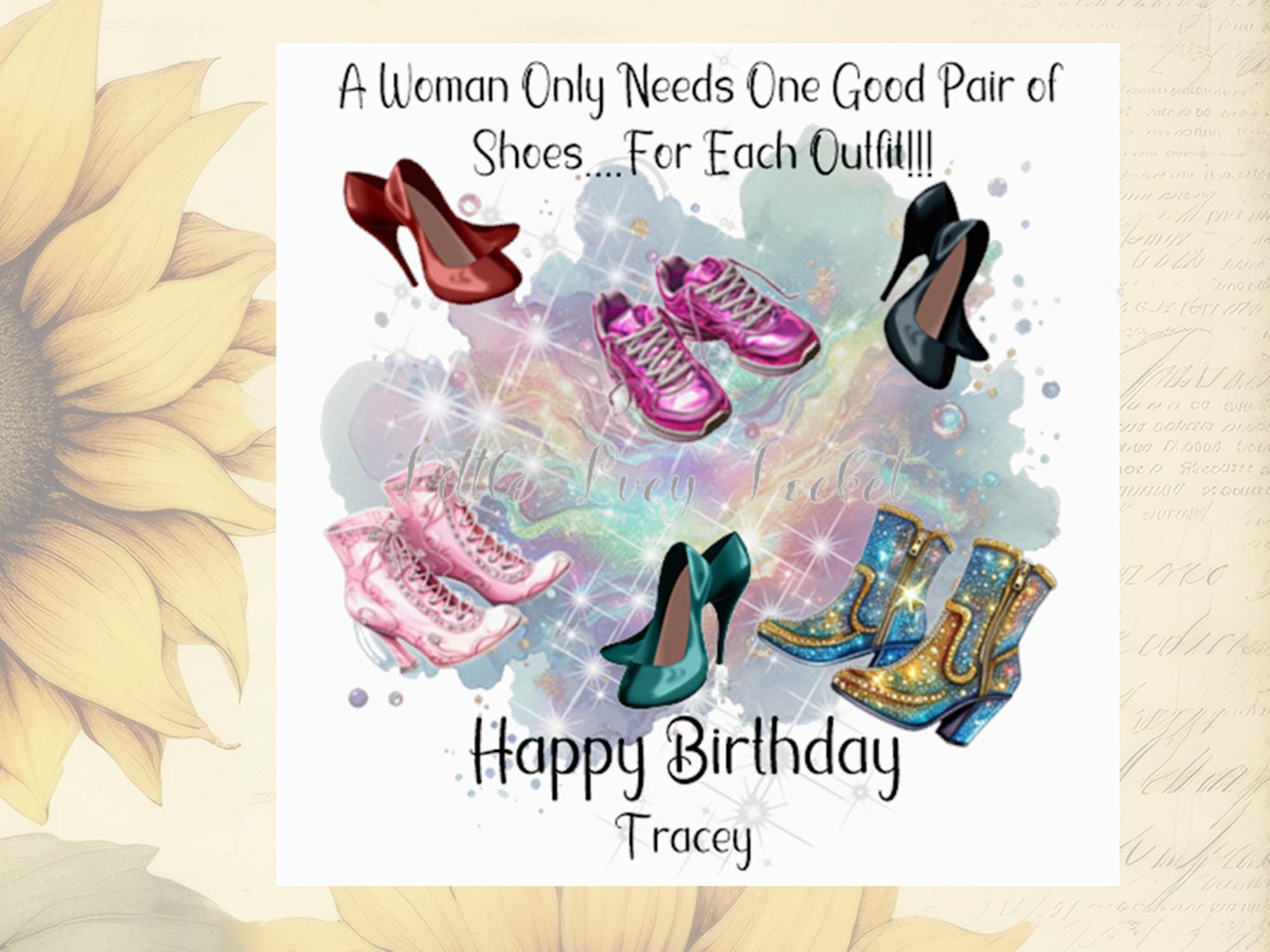 Geburtstagskarte Für Enkelin – 21. Geburtstag, Motiv: Schuhe, Englischer Spruch | 15,2 X 22,8 Cm, Mit Glitzer