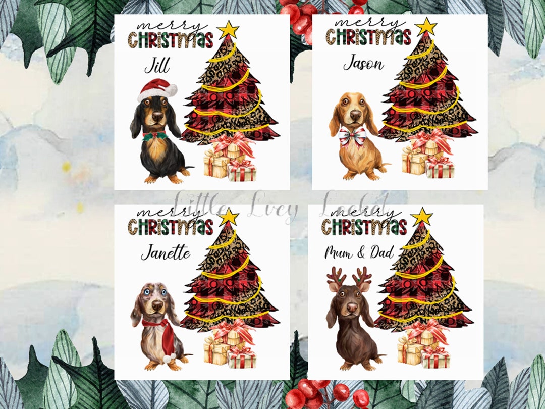 SAUSAGE Dog Christmas Cardpersonalised4 Designsdachshund Xmas Card