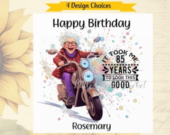4 Design Choices-85th Birthday Card-PERSONALISED-Female 85th--Funny Age Card-Pun-Witty-Octogenarian-85 Years-Groovy Granny-Nan-Grandma-Mum