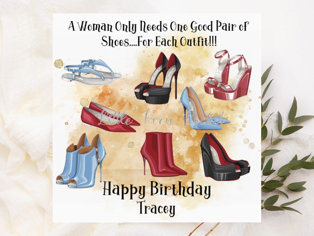 FUN Shoe Birthday Cardpersonalisedshoe Lover Birthday Cardglam Shoe