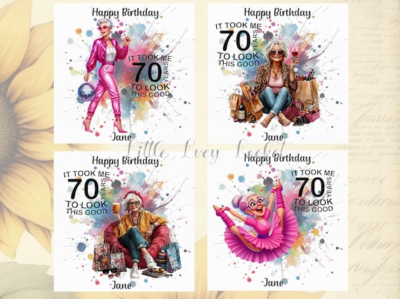 Settantesimo Biglietto Di Auguri Per Il Compleanno Felice Con I Bei Dettagli Image98151989