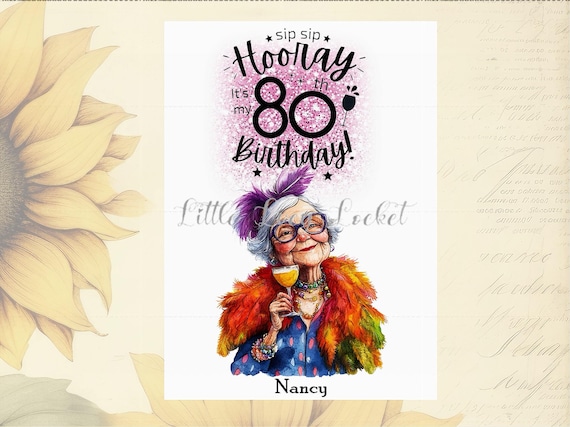 80th Birthday Card "A Knees Up At 80" (Ladies Who Love Life) On - View #2
