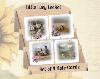 Scottish Highlands Note Card Set: Watercolor Thistle Design, Recycled Cardstock