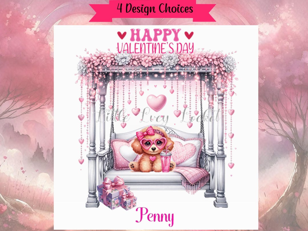 4 Design Choices COCKAPOO Valentine Card-personalised-dog Valentine ...