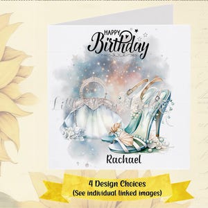 Handtasche / Schuhe Geburtstagskarte-PERSONALISIERT-4 Designauswahl-Mode Geburtstagskarte-Weiblicher Geburtstag-Karte für Her-Schuh-Karte-Handtasche Geburtstagskarte