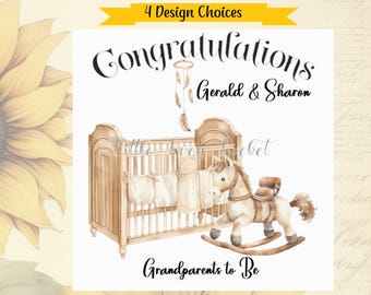 4 Design Choices-GRANDPARENTS To Be Card-PERSONALISED-Congratulations Card-Grandparents-New Baby-Grandparents to Be-Expectant Grandparents