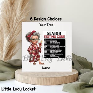 Fun Senior Humour Card: 6 Design Choices, Personalised, Choose Your Own Greeting, Text Code, Older Lady, Grandma