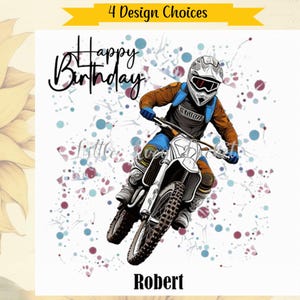 4 choix de modèles-carte d'anniversaire motocross-personnalisé-sports motorisés-vélo hors route-anniversaire pour adolescent-fils-petit-fils-vélo de piste-moto-vélo de sport