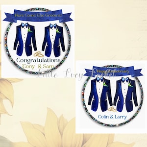 Tarjeta de boda o aniversario de Sr. y Sr. PERSONALIZADA - Novio/Novio - Tarjeta de día de boda gay - Tarjeta de Sr. y Sr. - Traje de boda - Felicitaciones - Ceremonia civil