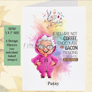 Personalized Birthday Card for Her: Witty Watercolor Design, 5x7