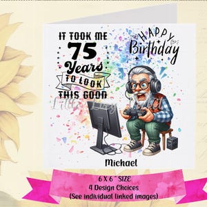 75th Birthday Card-PERSONALISED-4 Design Choices-Male 75th Birthday-Seventy Fifth Birthday Card for Him-Humour Birthday-Sectarian Birthday