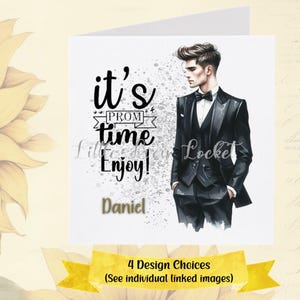 Tarjeta de graduación personalizada, 4 diseños a elegir, para hombre, para hijo, para nieto, para fin de curso, para joven con esmoquin, para rey del baile.