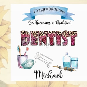 CONGRATULATIONS- Dentist Card-Qualified Dental Surgeon-Tooth Dr-Professional-Orthodontist-Tooth Care-Well Done-Examinations-PERSONALISED