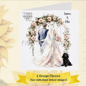 SPANIEL Hochzeitskarte-PERSONALISIERT-6 Designauswahl-Braut & Bräutigam/Cocker Spaniel-Mr und Mrs mit Hund-Hundeliebhaber-Hochzeitskarte-Cocker-Hochzeit