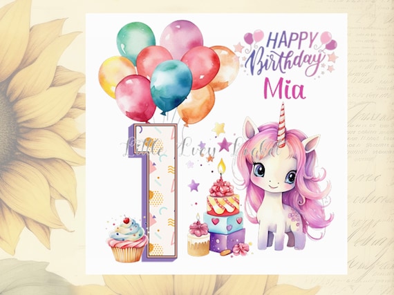 1st Birthday Card-personalised-girl First Birthday-child