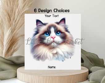 Ragdoll Cat Card: 6 Design Choices,  Personalised, Feline, Pedigree, Any Occasion, Cat Lover, Pet