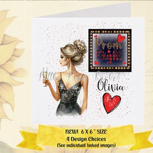 Tarjeta de graduación personalizada para ella, tamaño 6 x 6, para graduaciones escolares, fin de curso, recuerdo de celebración, graduación para hijas, adolescentes.