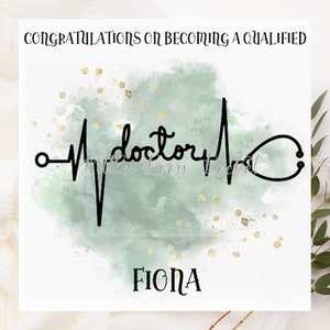 Carte de félicitations pour MÉDECIN-Nouvel emploi-Vous avez réussi-Qualification-Examens médicaux-Bonne chance-Nouvellement QUALIFIÉ Carte de qualification de docteur-chirurgien