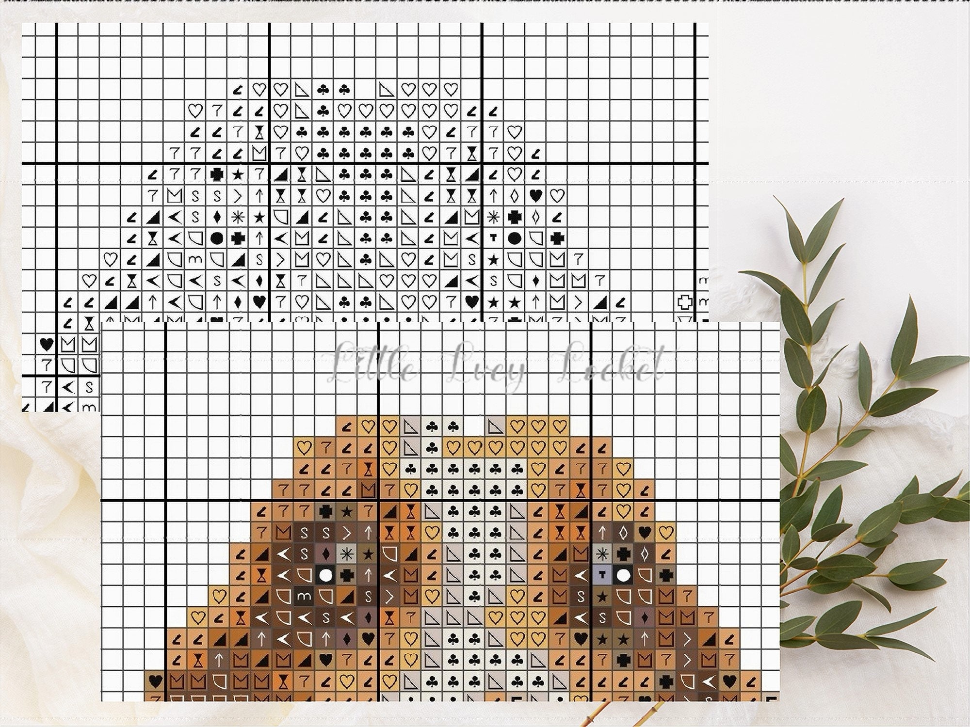 ダックスフンドのクロスステッチ図案 – ソーセージ犬の列（PDFパターン