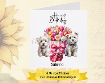Personalized Westie Birthday Card: Watercolor Dog Design