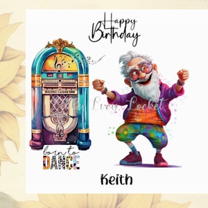 Né pour danser-personnalisé-carte d'anniversaire pour lui-carte d'esprit-humour-Wisecrack-drôle-jeu de mots pour homme-homme anniversaire-drôle homme plus âgé carte-papa