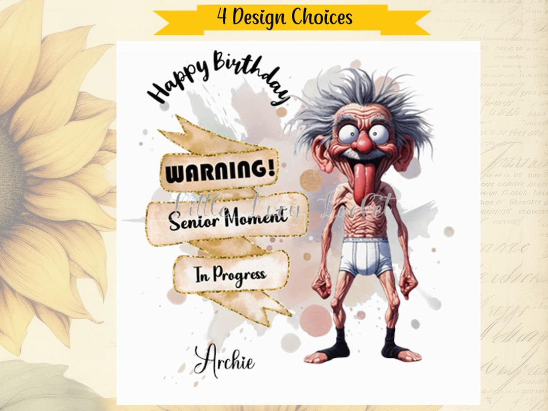 Funny Old Man Birthday Card: Personalised Senior Moment Card - Etsy