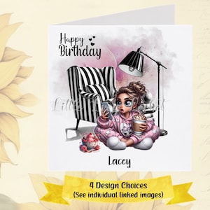 TEEN Girl Geburtstagskarte-4 Design Auswahl-PERSONALISIERT-Phone Obsessed Girl-Female Geburtstag-Tween-Teenager Geburtstagskarte für Her-Tochter-BFF