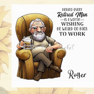 RETIREMENT Card for Him-PERSONALISED-Funny Card to Celebrate Retirement-Pensioner Card-Goodbye-Leaving Work-Stopping Work-Departure-Leaving