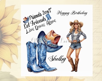 Glitzer Geburtstagskarte Cowgirl Mit Pferd – 12x17,5 Cm, Gelb, Mit Umschlag, Für Mädchen