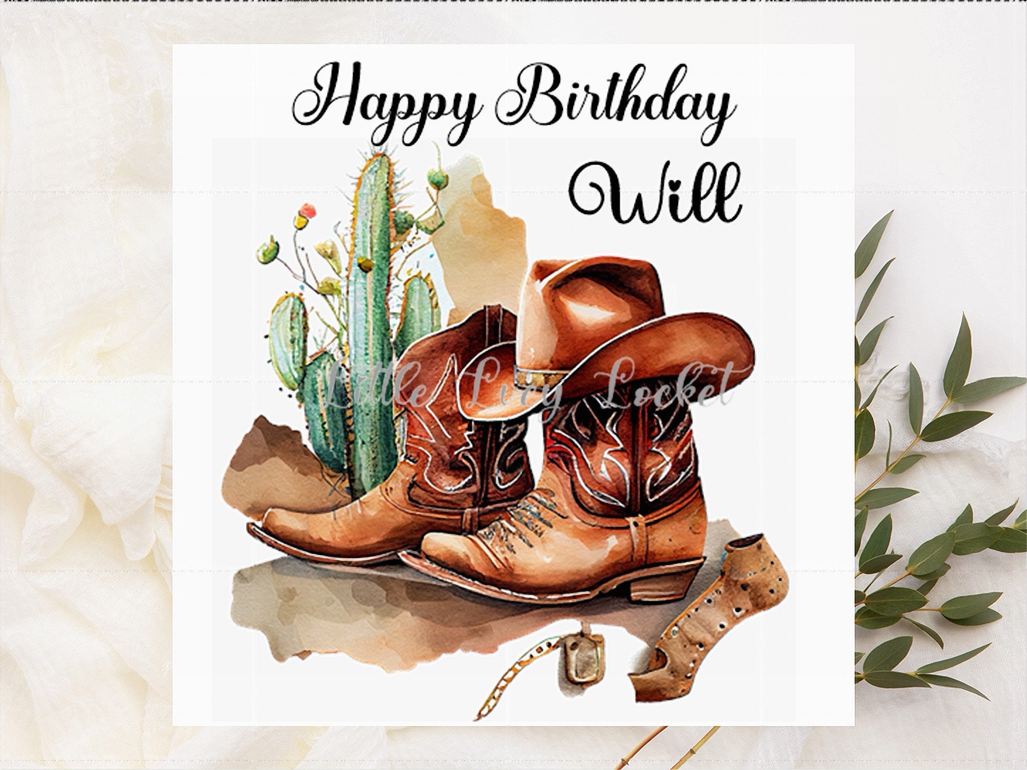thumbnail image 2 of Western Happy Birthday Blue Bandana Cowboy Foil Centerpiece 14.5" | Creative Converting 2 of 5