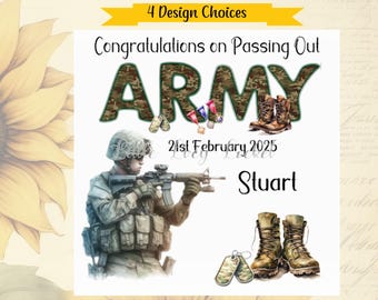 ARMY Passing Out Card-PERSONALISED-4 Design Choices-Celebration-Military-Soldier-Ceremony-Congrats-Regimental-Platoon-Armed Forces-Squaddie