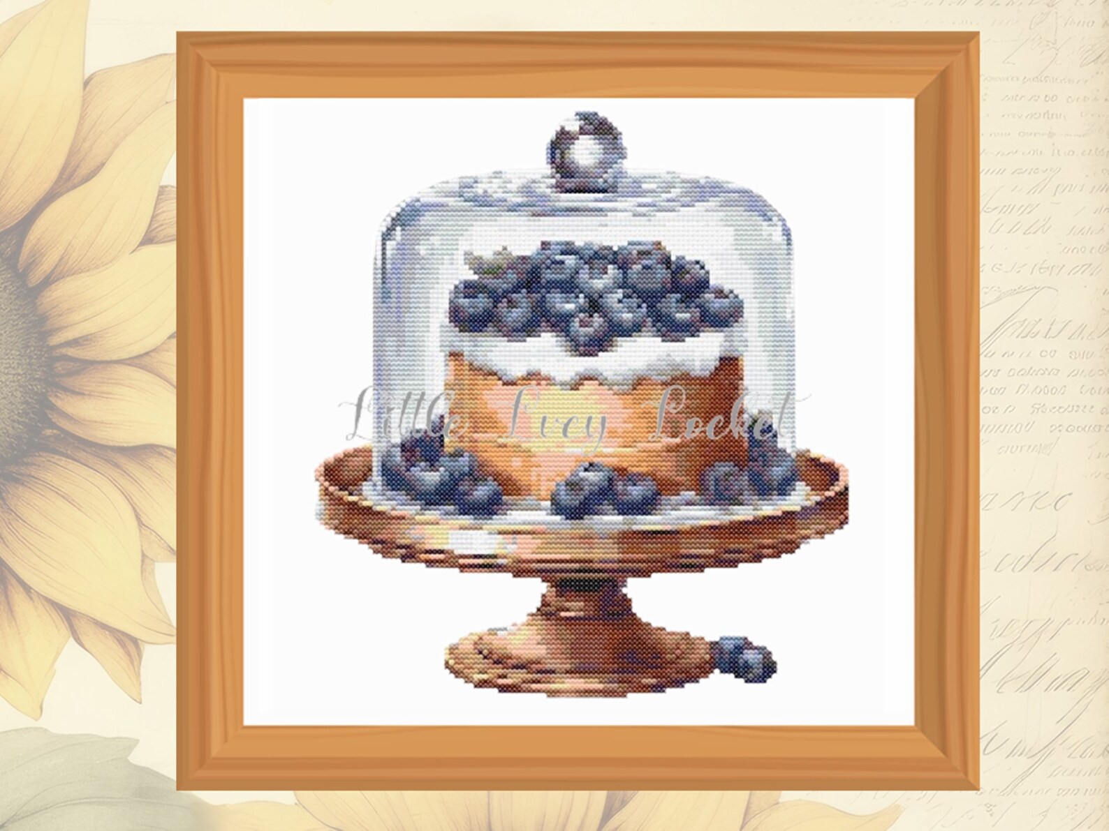 Blueberry Cake Cross Stitch Chart: Food Embroidery Pattern (PDF) - Etsy