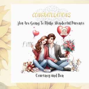 PARENTS To Be Card-PERSONALISED-Congratulations Card for Parents-New Baby-Parents to Be-Expectant Parents-Mum and Dad to Be-Pregnancy Card