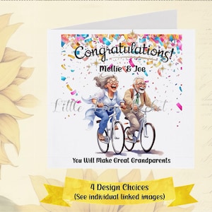 Tarjeta para futuros abuelos - PERSONALIZADA - 4 opciones de diseño - Tarjeta de felicitación - Anuncio de nacimiento - Tarjeta de embarazo - Divertida felicitación para abuelos - Bebé