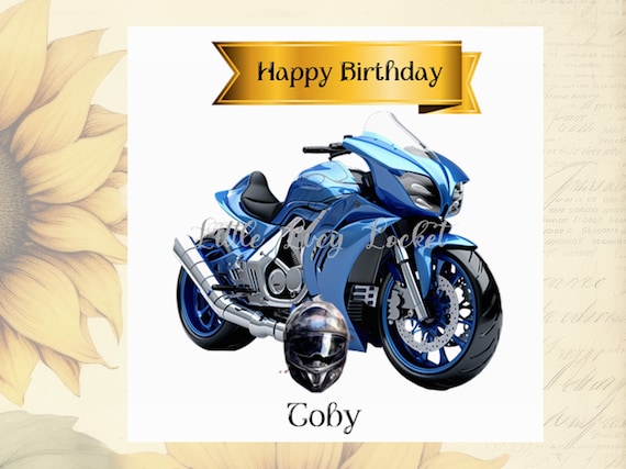 Biglietto di auguri di compleanno personalizzato per moto: moto
