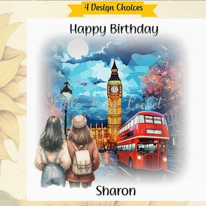 LONDON Geburtstagskarte-PERSONALISIERT-Reiseziel-Urlaub-Sehenswürdigkeiten-UK-Weiblich-Geburtstag-Urlaub-Big Ben-Teen Girl-Tochter-Karte für Sie