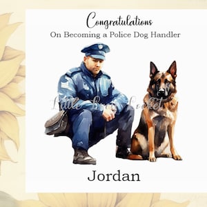 警察犬ハンドラーカード - パーソナライズ - 祝賀 - 式典 - お祝い - 警察 - 警備犬 - 探知犬 - 嗅ぎ犬 - K9 警官