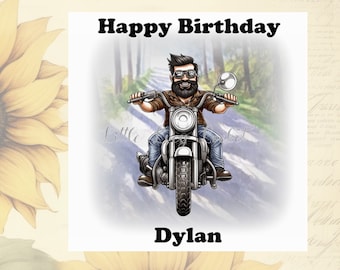 Biglietto Auguri Compleanno Motocross Per Lui E Lei - Design Moto Sportive, Stampato In Inghilterra, 150x150mm - 2