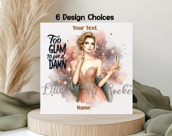 Tarjeta de felicitación Glam Girl en acuarela: Felicitaciones personalizadas para hermanas e hijas (6 diseños)