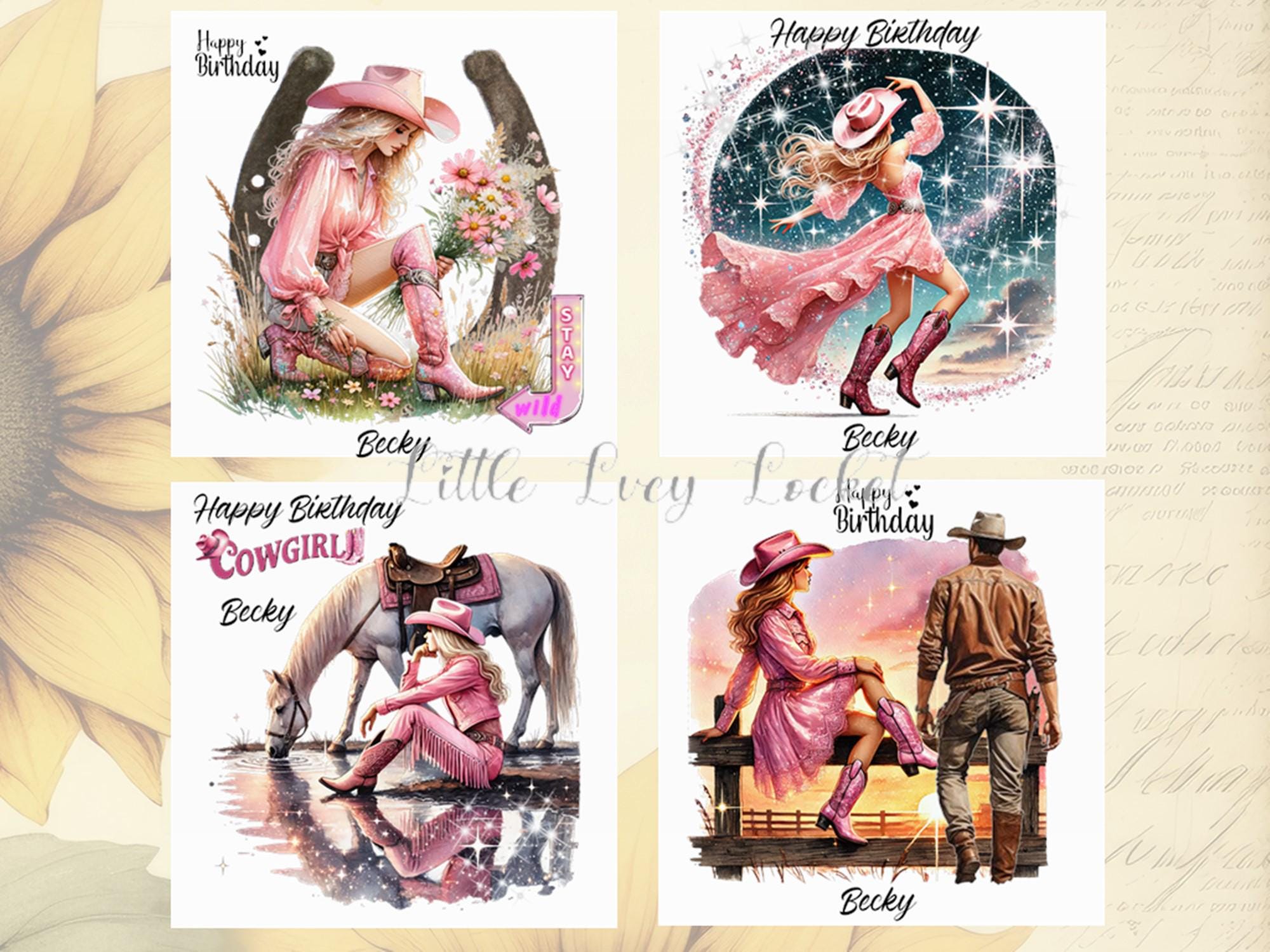 Toile De Fond Fête Cowgirl Rose - 1.8x1.2m, Thème Rodéo Western, Pour Anniversaire Fille, Décoration Photo
