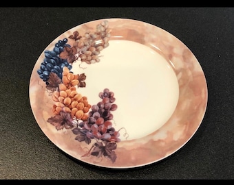 Plato de porcelana Godinger con diseño de uvas, estilo vintage de 1970 • Plato de porcelana fina • 26,7 cm • Plato de mediados de siglo • Vajilla